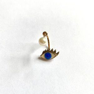Delfina Delettrez Blue Eye Piercing Single Earring
